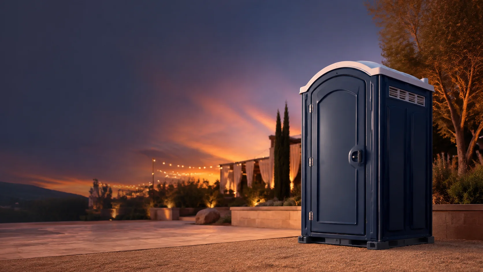 Portable restroom shown for rental planning in Chambersburg, PA